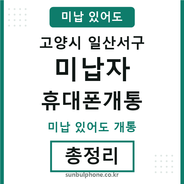 일산서 미납자 휴대폰개통