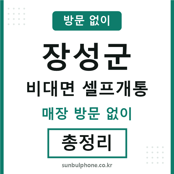 장성 비대면 셀프개통
