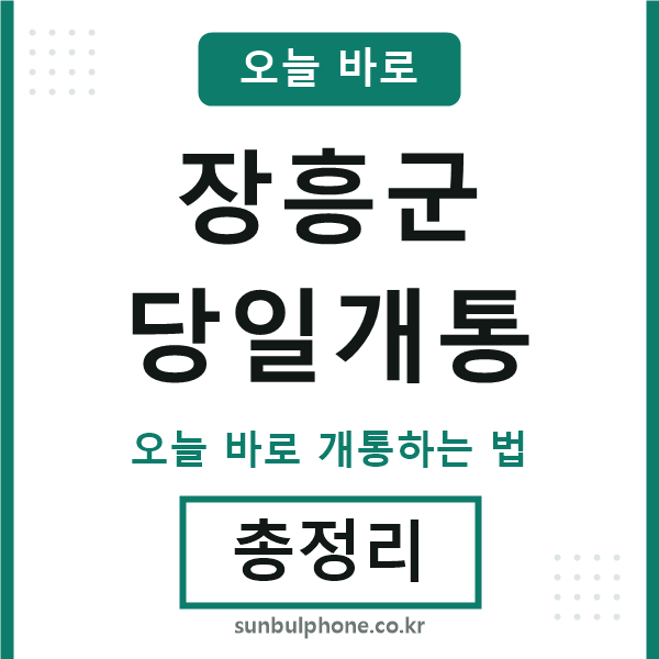 장흥군 당일개통