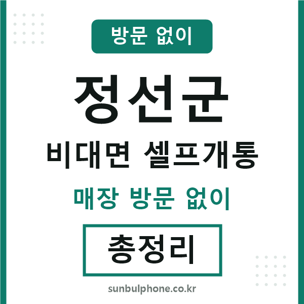 정선군 비대면 셀프개통