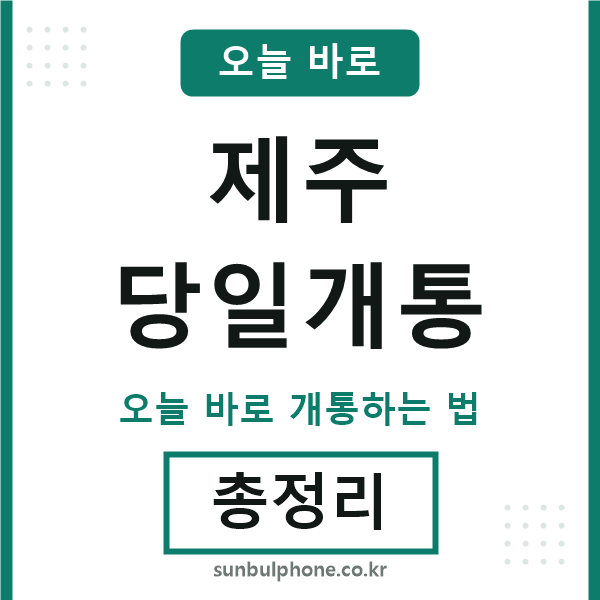제주 당일개통