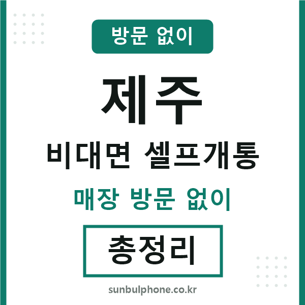 제주 비대면 셀프개통