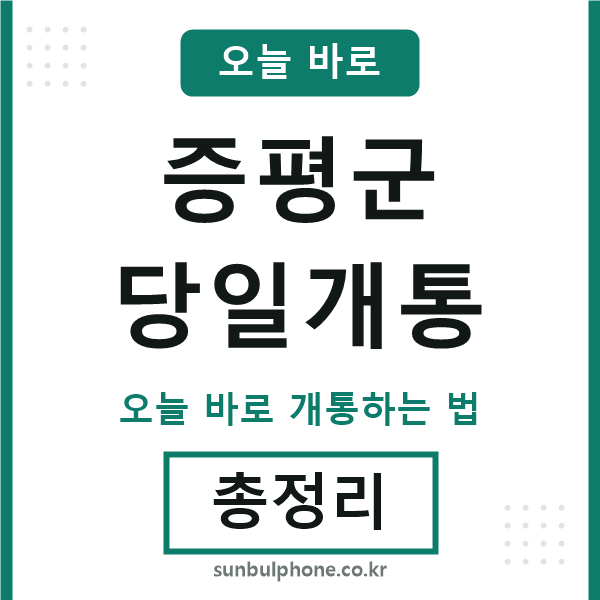 증평군 당일개통