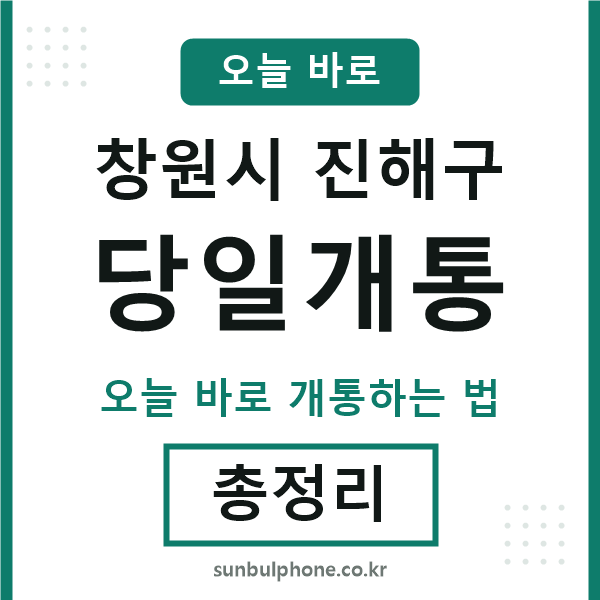 진해 당일개통