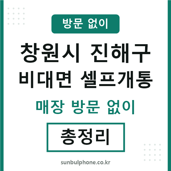 진해구 비대면 셀프개통
