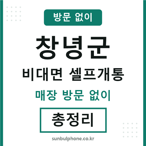 창녕군 비대면 셀프개통