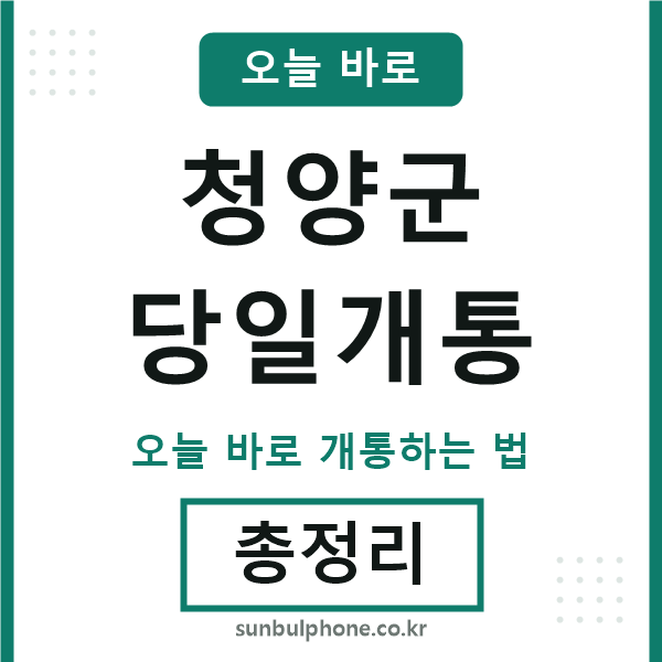 청양군 당일개통