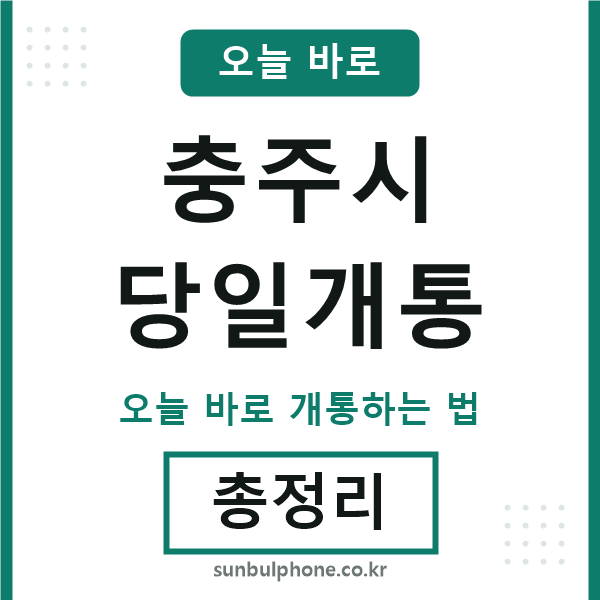 충주 당일개통