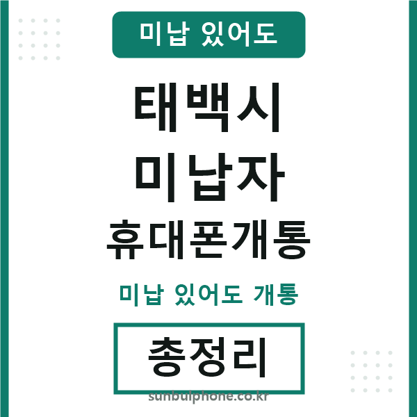 태백 미납자 휴대폰개통