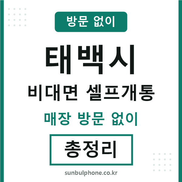 태백 비대면 셀프개통