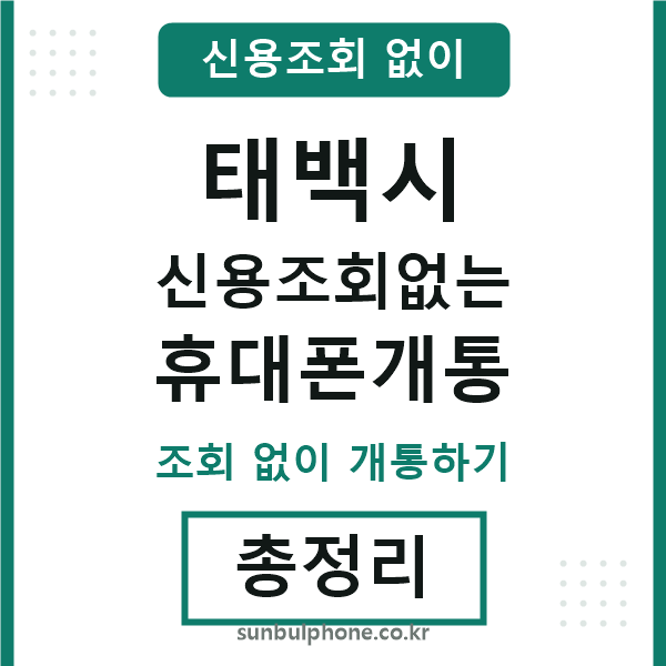 태백시 신용조회없는 휴대폰개통