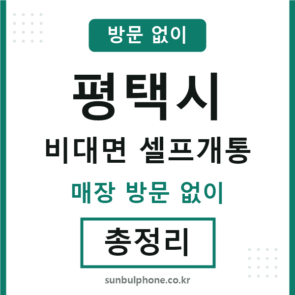 평택 비대면 셀프개통