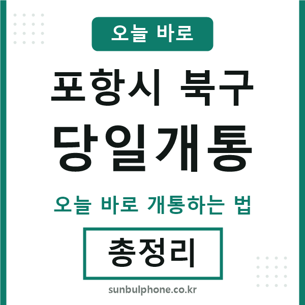 포항북구 당일개통