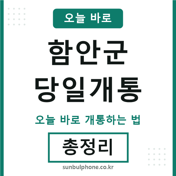 함안군 당일개통