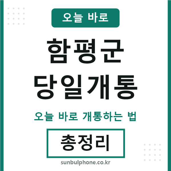 함평군 당일개통