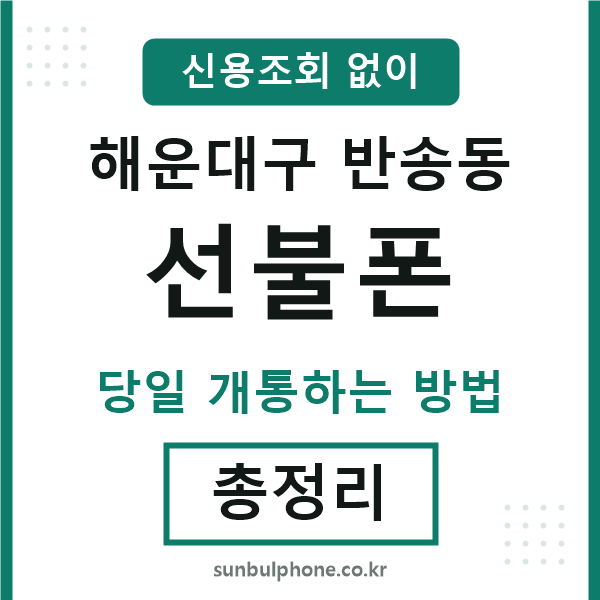 해운대구반송동선불폰
