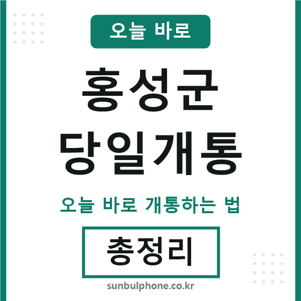 홍성 당일개통