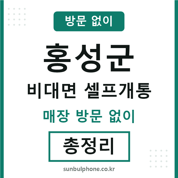 홍성 비대면 셀프개통