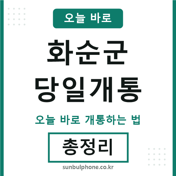 화순군 당일개통