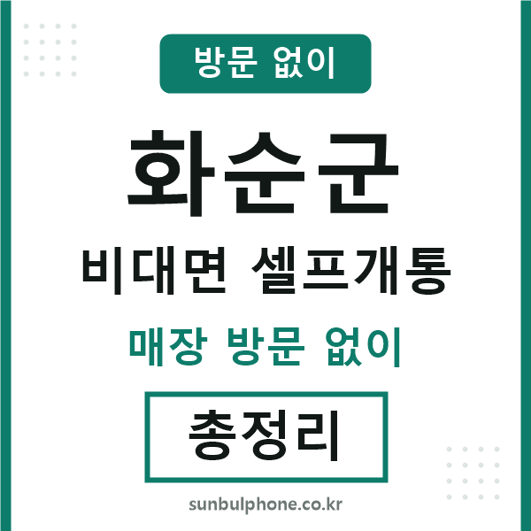 화순군 비대면 셀프개통